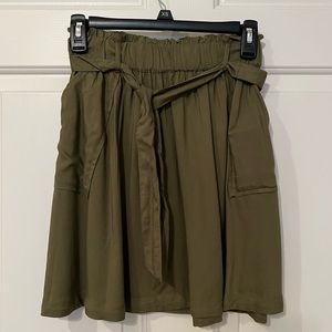 Mini Skirt with Pockets in Green, Size XS